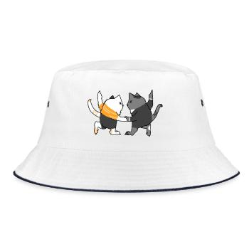 Dancing Cats - Bucket Hat - white/navy - Front