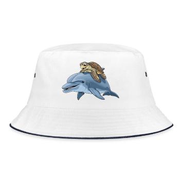 Aventure en mer avec tortue et dauphin - Bob - blanc/marine - Devant