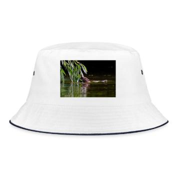 000_1134_DxO - Feeding Beneath Willow Leaves - Bucket Hat - white/navy - Front