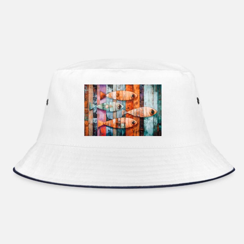 Bunte Mosaikfische Bucket Hat