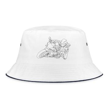 biker - Bucket Hat - white/navy - Front