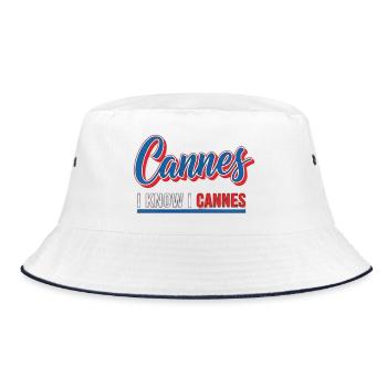 I know I Cannes Retro Design - Bucket Hat - white/navy - Front