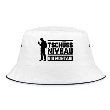 Bye bye level until Monday - Bucket Hat - white/navy - Front