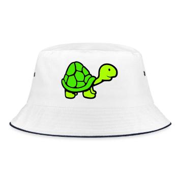 Tortue long cou souriant heureux drôle - Bob - blanc/marine - Devant