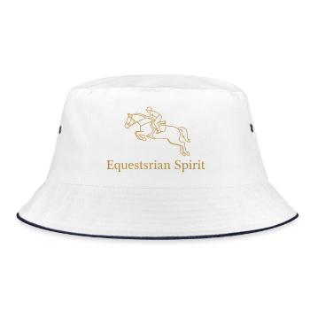 Elegant show jumper in gold line - Bucket Hat - white/navy - Front