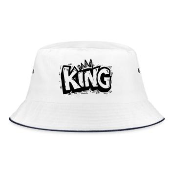 King Graffiti - Bucket Hat - white/navy - Front