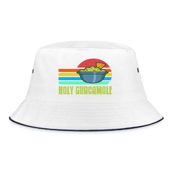 Holy Guacamole Retro Funny Avocado Dip Pun - Bucket Hat - Weiß/Navy - Vorne