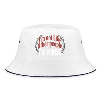 I'm Not Like Other People I'm Worse Frech Gothic - Bucket Hat - white/navy - Front