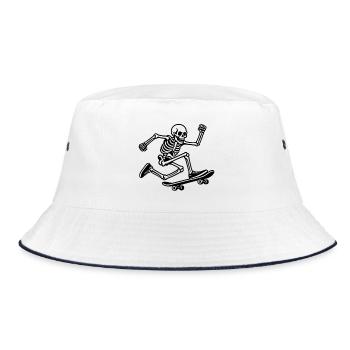 Skateboard squelette en mouvement - Bob - blanc/marine - Devant