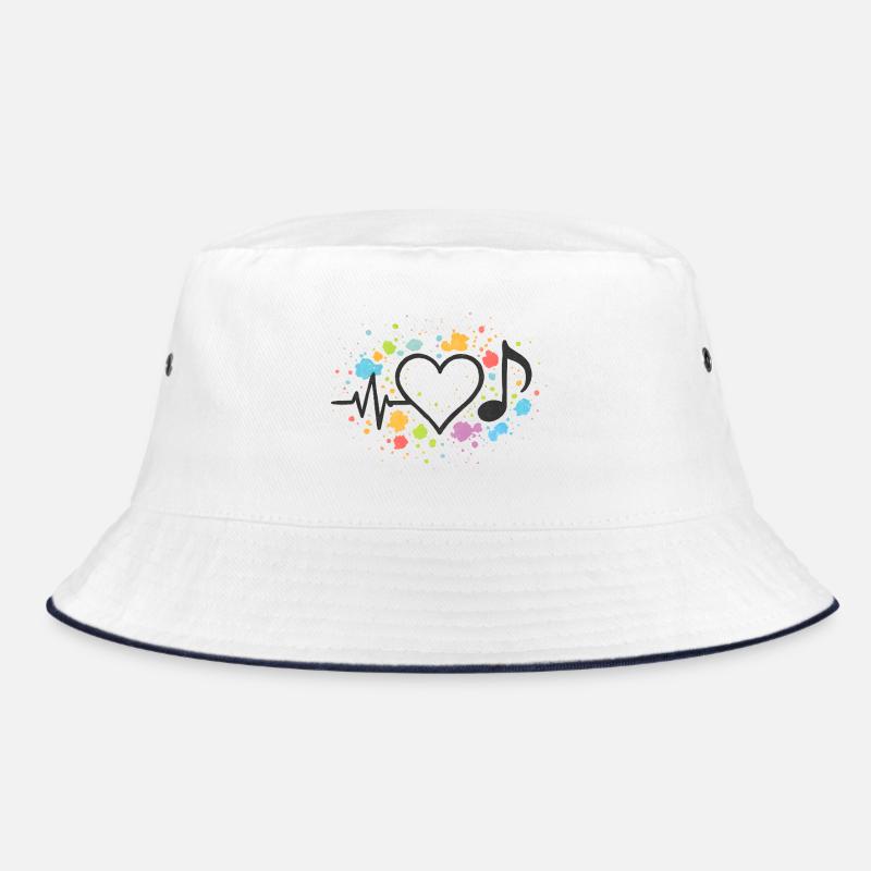 Lebendige Herzfrequenz mit Musik und Farben Bucket Hat