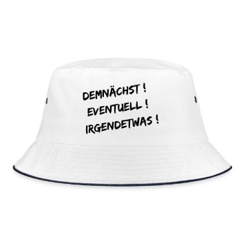 Coming soon - Bucket Hat - white/navy - Front