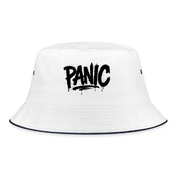 Expressive Graffiti "Panic" Font - Bucket Hat - white/navy - Front
