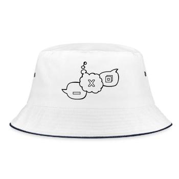 Computer speech bubbles - Bucket Hat - white/navy - Front