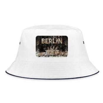 Berlin Weathered concrete pattern - Bucket Hat - white/navy - Front