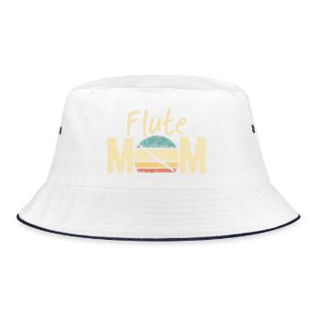 Flute Mom Retro Vintage Marching Band Design - Bucket Hat - white/navy - Front