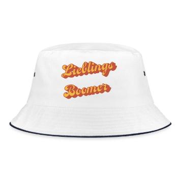 Darling Boomer Retro Script - Bucket Hat - white/navy - Front