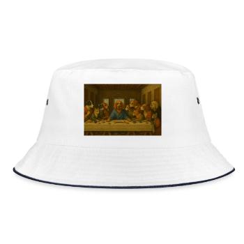 Dogs Last Supper - Bucket Hat - white/navy - Front