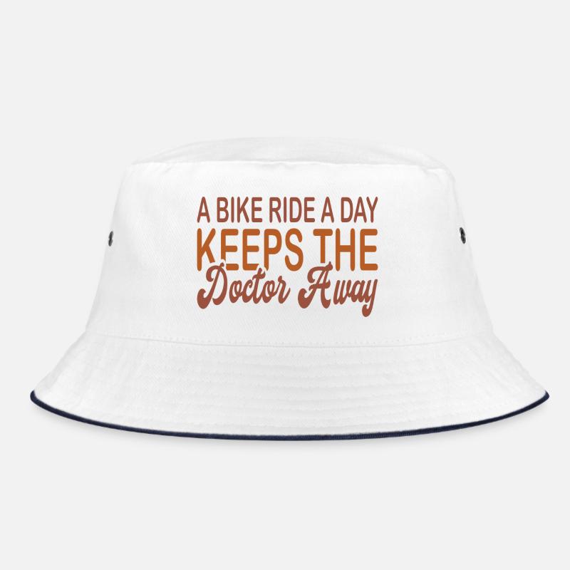 Bike ride a day keeps doc away - Bucket Hat - Weiß/Navy