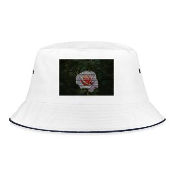 Mosaïque de roses en vert foncé - Bob - blanc/marine - Devant