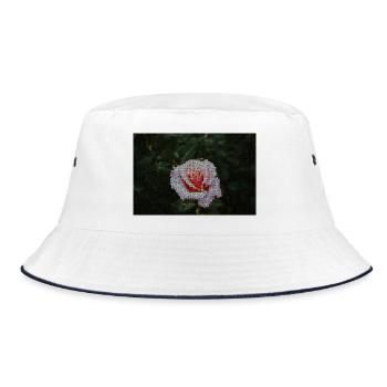 Mosaïque de roses dans le vert nuit - Bob - blanc/marine - Devant