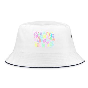 Wie wir Tiere behandeln zeigt wer wir sind - Bucket Hat - Weiß/Navy - Vorne