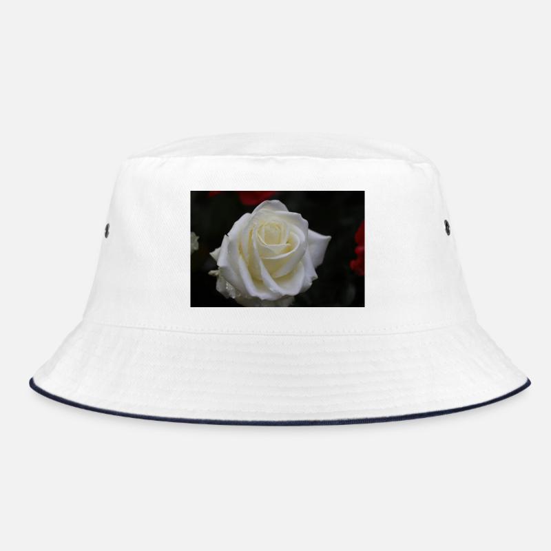 white rose Bucket Hat
