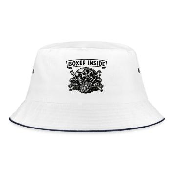 Boxer inside - Bucket Hat - white/navy - Front