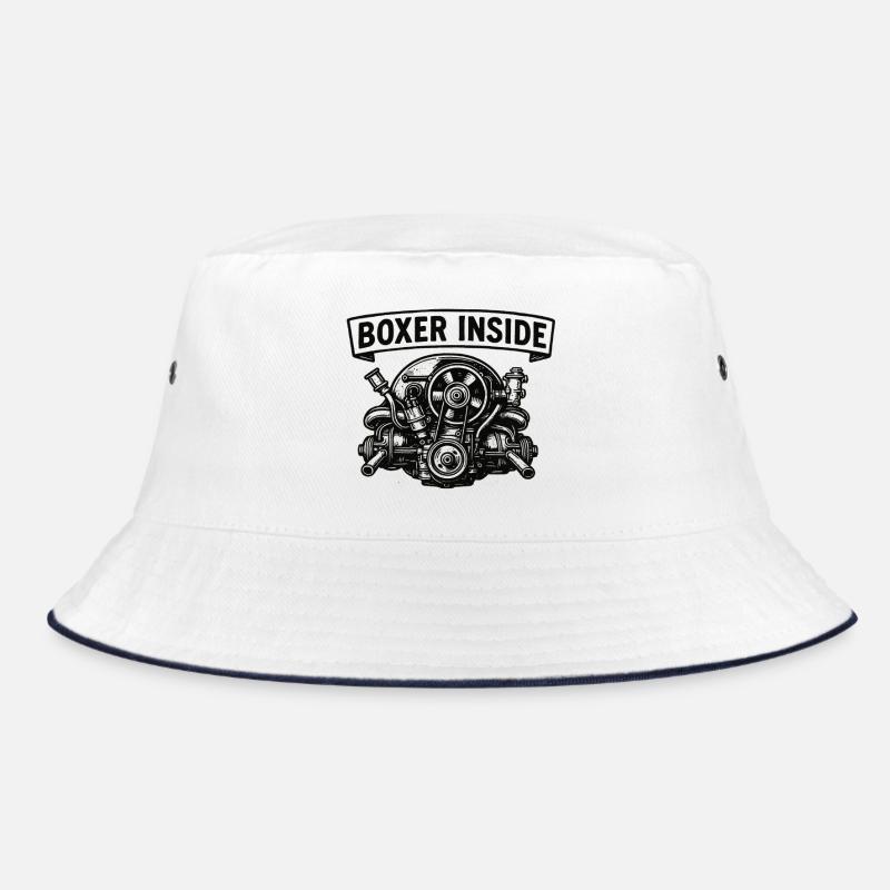 Boxer inside - Bucket Hat - Weiß/Navy