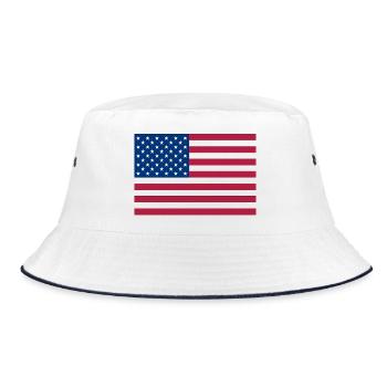 Dark Red American Flag - Bucket Hat - white/navy - Front