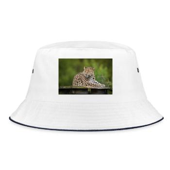 Leopard - Bucket Hat - white/navy - Front