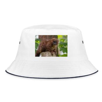 Red Titi Monkey - Bucket Hat - white/navy - Front