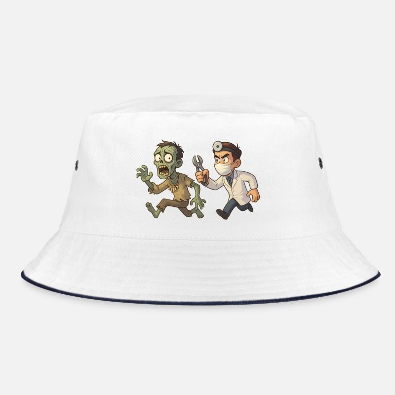 Zombie and Dentist Halloween Bucket Hat
