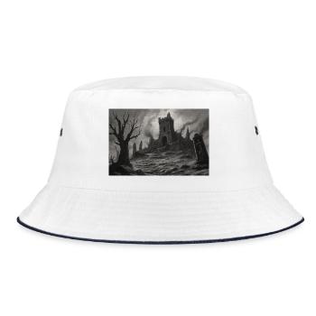 Landscape of a ruined medieval castle  - Bob - blanc/marine - Devant
