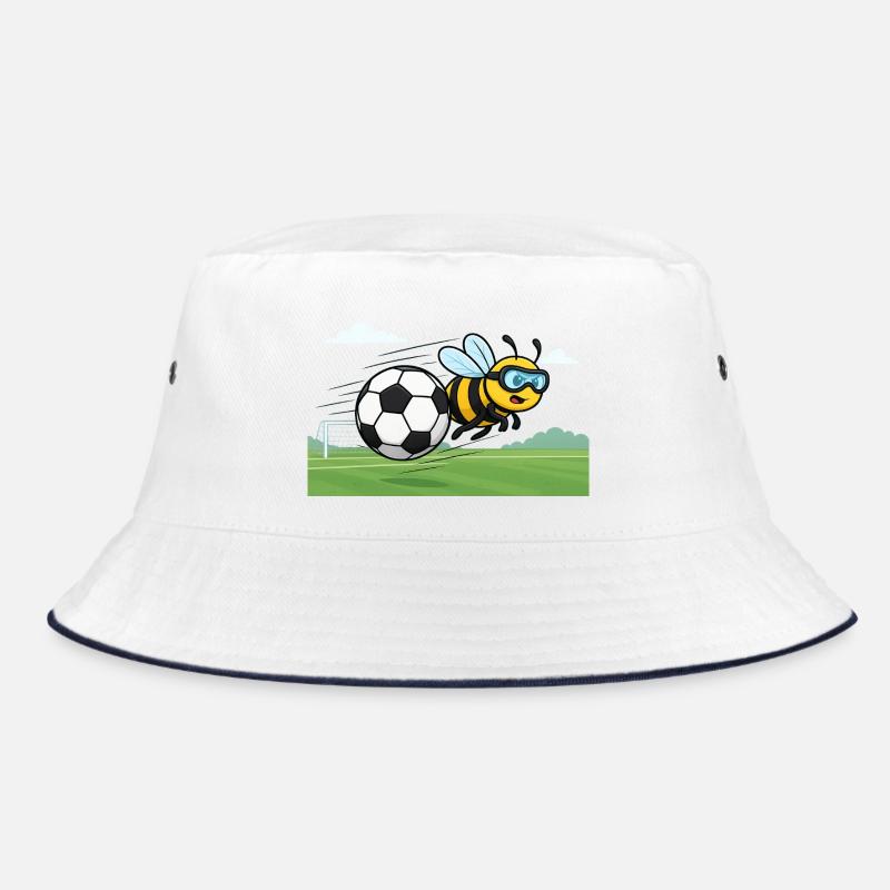 Soccer Bee Fly - Bucket Hat - white/navy