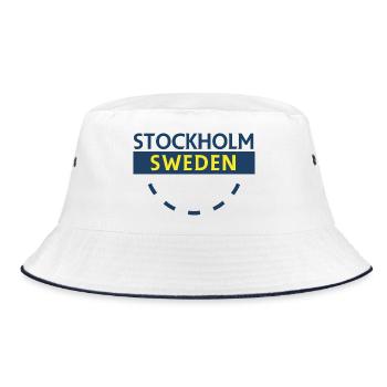 Stockholm Sweden Bold Text - Bucket Hat - white/navy - Front