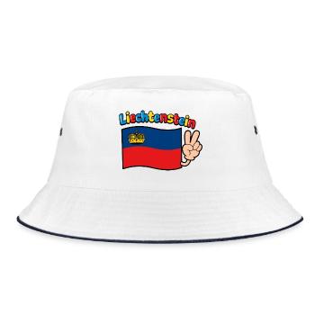 Liechtenstein Flag - Bucket Hat - white/navy - Front