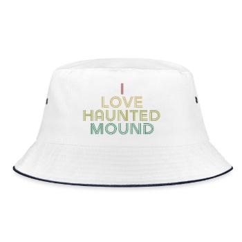 I Love Haunted Mound BF Shirt Distressed Retro - Bucket Hat - white/navy - Front