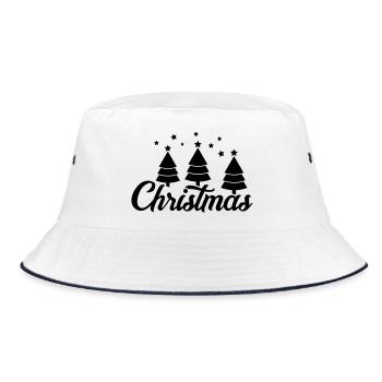 Christmas - Bucket Hat - Weiß/Navy - Vorne