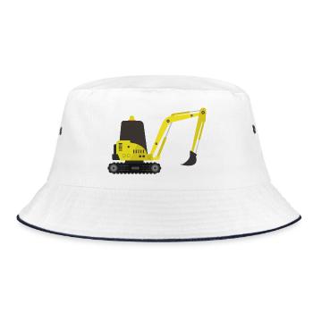 Bagger - Bucket Hat - Weiß/Navy - Vorne
