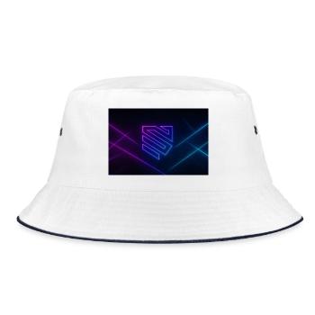 Neon Geometry Glow - Bucket Hat - white/navy - Front