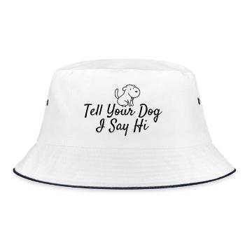 Salutations aux amoureux des chiens : Dites à votre chien que je dis bonjour - Bob - blanc/marine - Devant