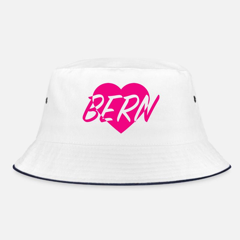 I LOVE BERN Heart Pattern Bucket Hat