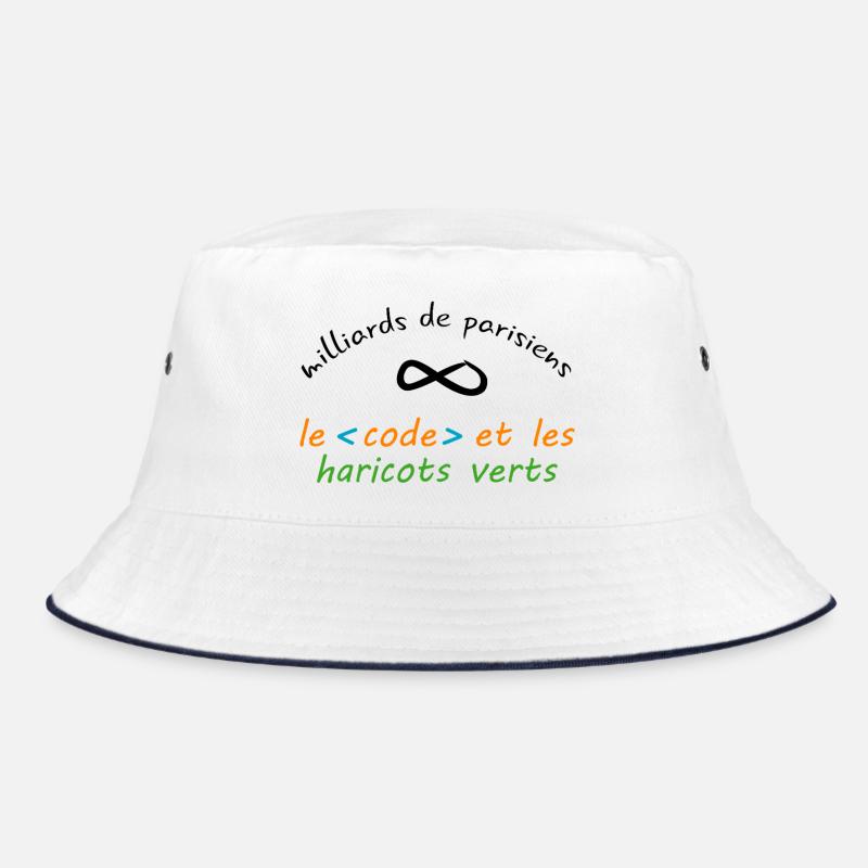 8_milliards_de_parisiens_le_code_et_les_haricot - Bucket Hat - Weiß/Navy