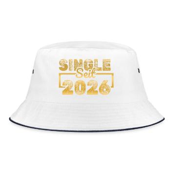 Single 2026 - Bucket Hat - Weiß/Navy - Vorne