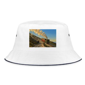 Snowdon Mountain Steam Engine - Bucket Hat - white/navy - Front