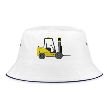 Gabelstapler - Bucket Hat - Weiß/Navy - Vorne