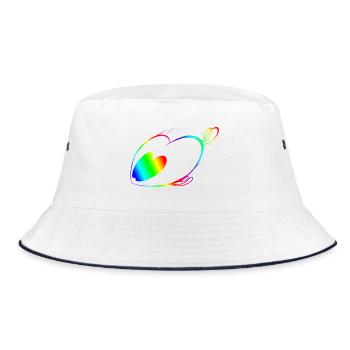 Regenbogen-Geschwindigkeitstricker - Bucket Hat - Weiß/Navy - Vorne