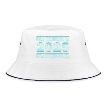 Eiskalt 2025 - Bucket Hat - Weiß/Navy - Vorne