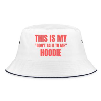 Lustiger Spruch für Introvert Sprich mich nicht an - Bucket Hat - Weiß/Navy - Vorne