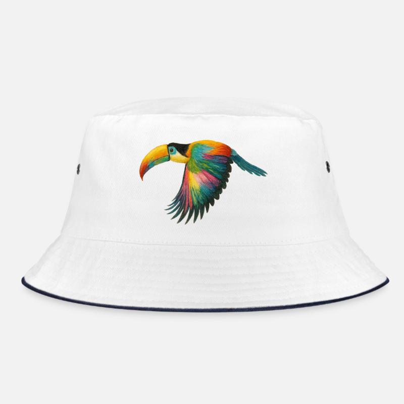 Regenbogen Papagei Muster Bucket Hat
